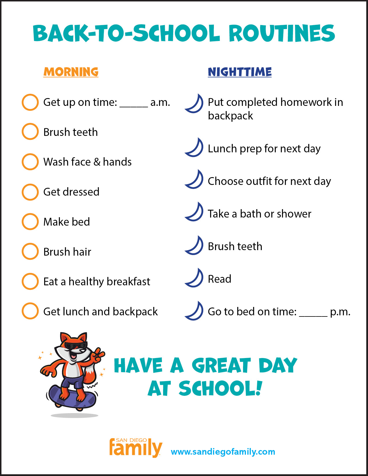 Back to School Checklist